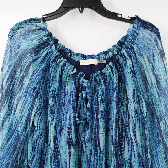 Ramy Brook Top Womens Small Silk Blouse Off the‎ Shoulder Long Sleeve lined tie - Picture 2 of 15